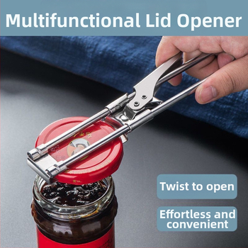 Sukamas rankiniu būdu reguliuojamas daugiafunkcis skardinių atidarytuvas su neslystančiu butelių dangtelio pasukamu atidarytuvu