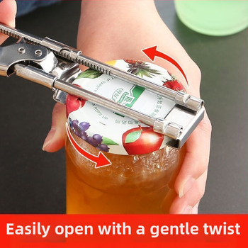 Sukamas rankiniu būdu reguliuojamas daugiafunkcis skardinių atidarytuvas su neslystančiu butelių dangtelio pasukamu atidarytuvu