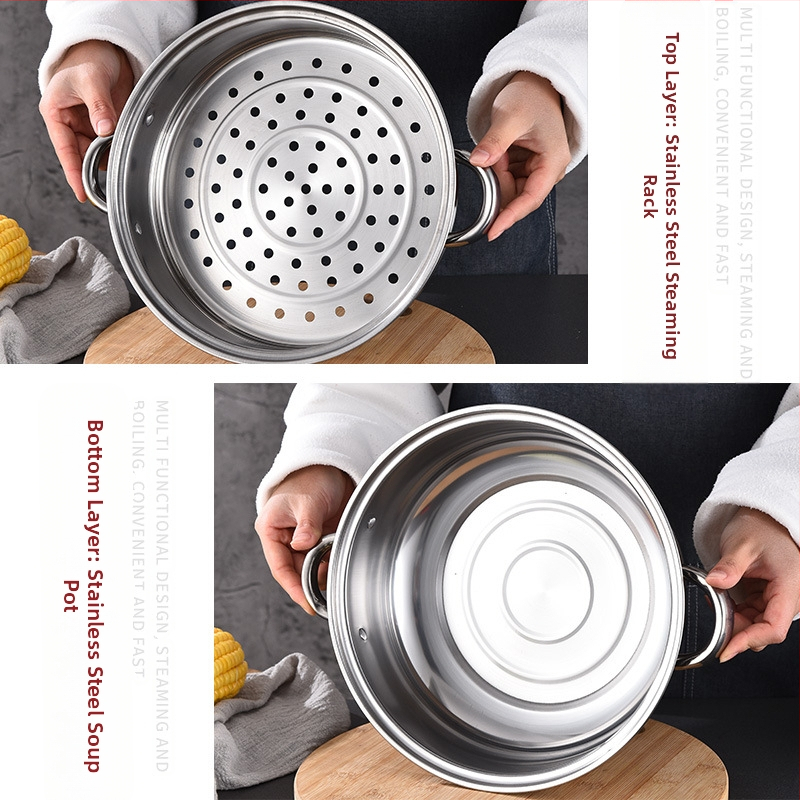 Търговия на едро от неръждаема стомана Binaural Steambooter Удебелен двуслоен супа Steambooter Домашен Hot Pot Реклама Подаръчен съд Персонализирано лого