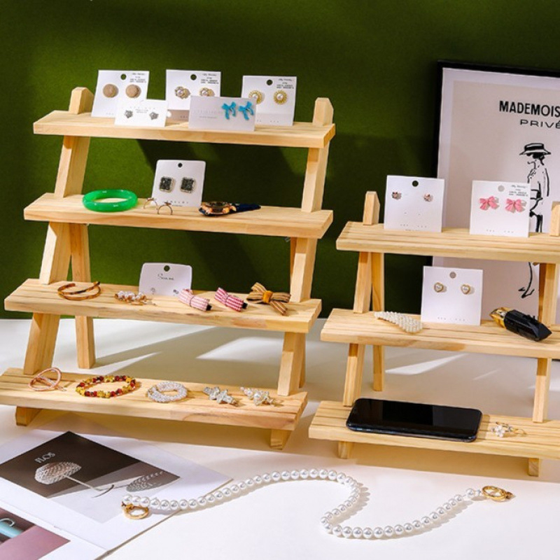 Vitriinkapi tööpinnale, täispuidust redel, ehete vitriin, loomingulised ehted, kaunistused, vitriin, live-leti hoiustamine