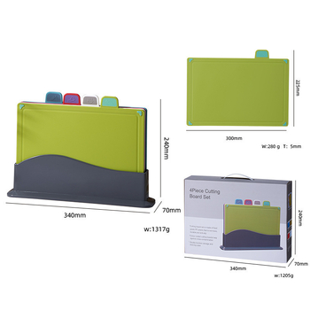 Medžiaga Daugiafunkcis plastikinis pjaustymo lentelių rinkinys Pjaustymo lentelė Neslystanti Speciali klasifikacija Pjaustymo lentelė Žalias virtas maistas Stalviršis Maistinė kokybė