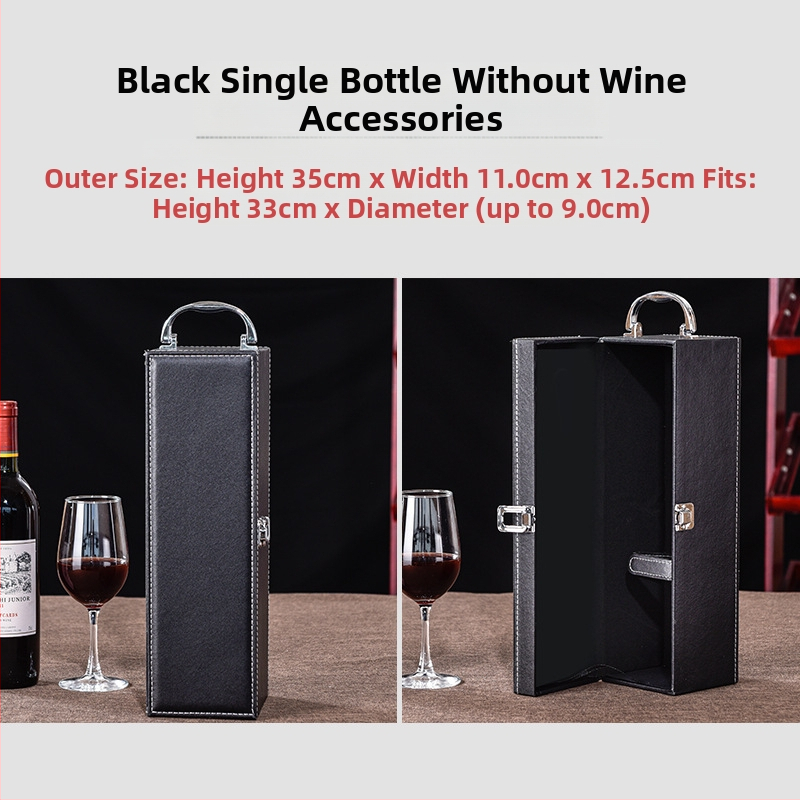 Darčeková krabička na červené víno, jednoduchá, 2 páry kožených krabičiek, vysoko kvalitné víno, prázdna krabička, krabica na mieste, high-end