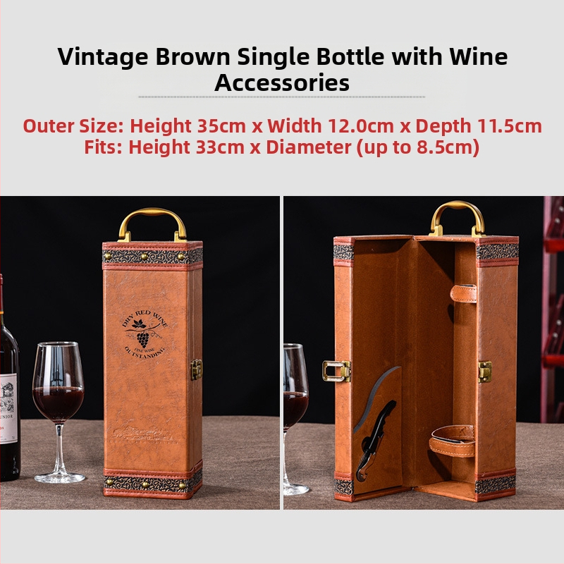 Darčeková krabička na červené víno, jednoduchá, 2 páry kožených krabičiek, vysoko kvalitné víno, prázdna krabička, krabica na mieste, high-end