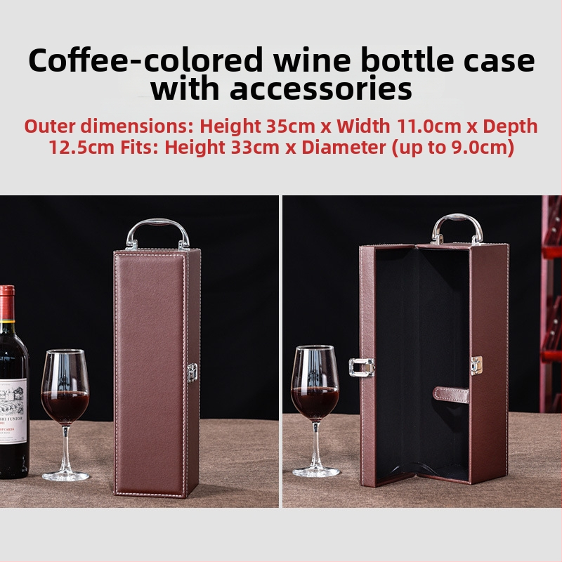 Darčeková krabička na červené víno, jednoduchá, 2 páry kožených krabičiek, vysoko kvalitné víno, prázdna krabička, krabica na mieste, high-end
