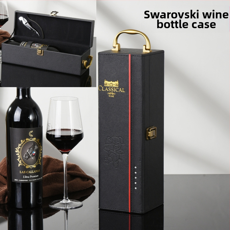 Punase veini pakendi kinkekarp ühekordne 2 paari nahkkarpi kõrgekvaliteedilisest veinist tühi karp karp kohapeal tipptasemel