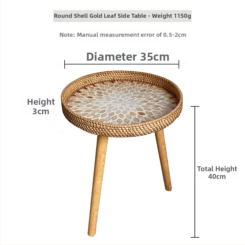 Rankomis austas spalvingas, įvairių stilių rotango padėklas su kojelėmis, aukštos kokybės, lengvas, prabangus, mažas šoninis staliukas