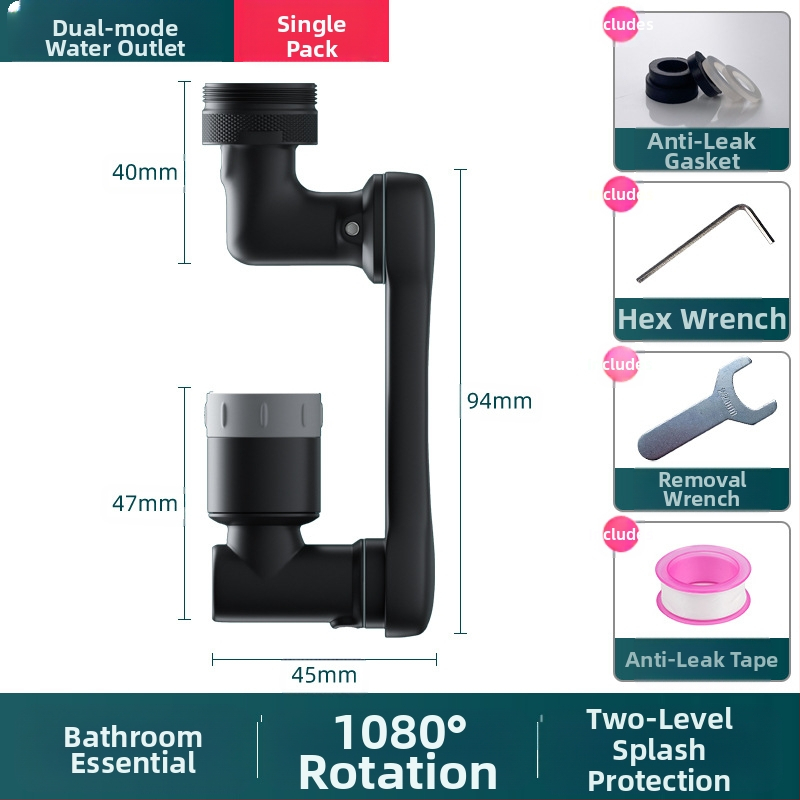 Mechaninė svirtis Universalus maišytuvo antgalis Sukamas daugiafunkcis vandenį taupantis prailginimas Svirtis tipo naujas vairo putojimo įrenginys