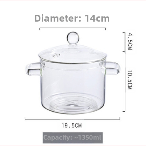 Puodas iš didelio borosilikatinio stiklo, tinkantis elektrinėms keraminėms viryklėms, makaronų dubenėlis su dviem rankenomis, sriubos puodas, virimo puodas, emaliuotas puodas