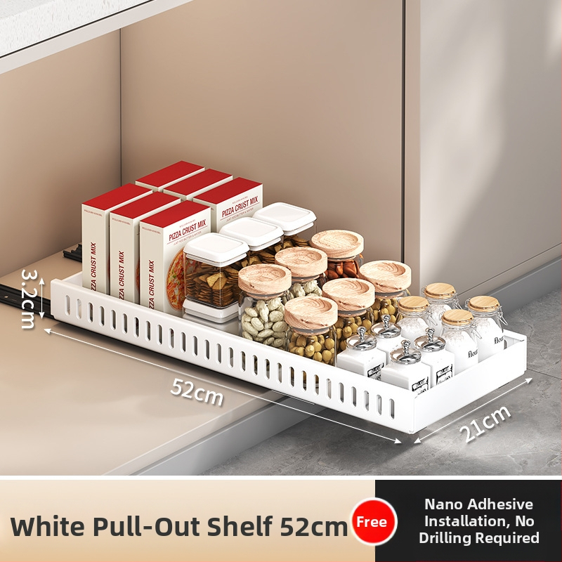Ράφι αποθήκευσης καπακιού κουζίνας, ρυθμιζόμενος χώρος για κατσαρόλες, ράφι για κατσαρόλες, ντουλάπι πάγκου, συρόμενη βάση αποθήκευσης πιάτων