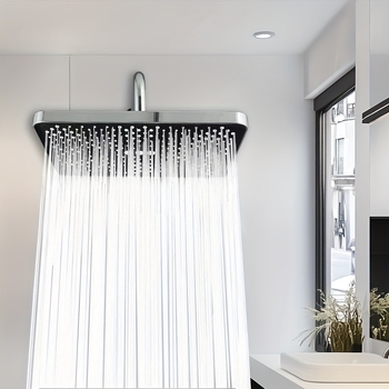 Didelis vonios kambarys, slėginis dušas, didelio srauto, energiją taupantis, stacionarus dušas, tualetas, vonios reikmenys, vonios kambario aksesuarai