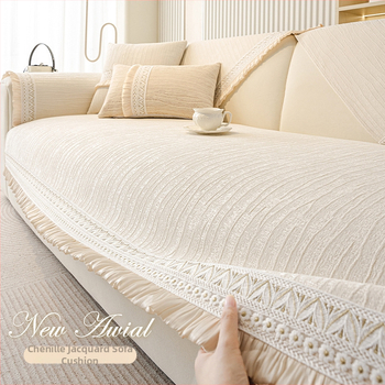 2025 Novi jastuk za sofu u krem stilu, univerzalni za sva godišnja doba, vrhunski jastuk za sjedenje, fiksna neklizajuća navlaka za sofu