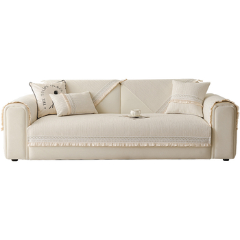 2025 Нова кремава възглавница за диван, универсална за всички сезони, висок клас възглавница за седалка, фиксирана неплъзгаща се калъфка за диван от плат