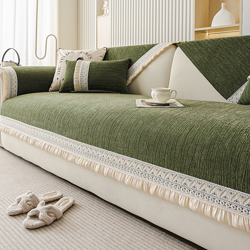 2025 Novi jastuk za sofu u krem stilu, univerzalni za sva godišnja doba, vrhunski jastuk za sjedenje, fiksna neklizajuća navlaka za sofu