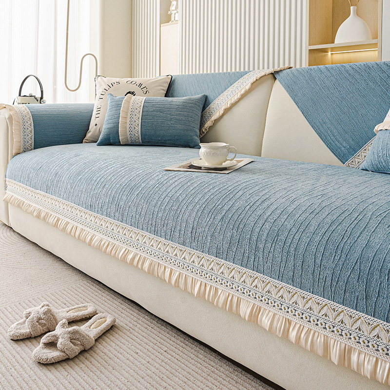 2025 Novi jastuk za sofu u krem stilu, univerzalni za sva godišnja doba, vrhunski jastuk za sjedenje, fiksna neklizajuća navlaka za sofu