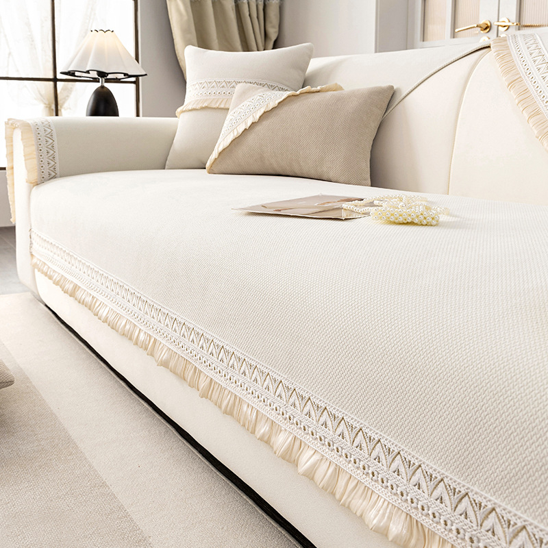 2025 Novi jastuk za sofu u krem stilu, univerzalni za sva godišnja doba, vrhunski jastuk za sjedenje, fiksna neklizajuća navlaka za sofu