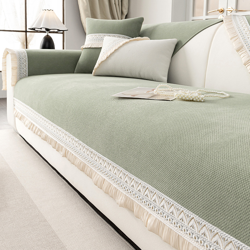 2025 Novi jastuk za sofu u krem stilu, univerzalni za sva godišnja doba, vrhunski jastuk za sjedenje, fiksna neklizajuća navlaka za sofu