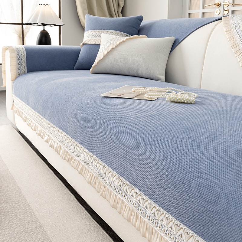 2025 Novi jastuk za sofu u krem stilu, univerzalni za sva godišnja doba, vrhunski jastuk za sjedenje, fiksna neklizajuća navlaka za sofu