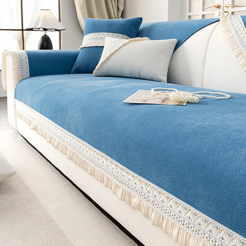 2025 Novi jastuk za sofu u krem stilu, univerzalni za sva godišnja doba, vrhunski jastuk za sjedenje, fiksna neklizajuća navlaka za sofu