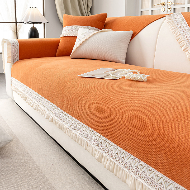 2025 Novi jastuk za sofu u krem stilu, univerzalni za sva godišnja doba, vrhunski jastuk za sjedenje, fiksna neklizajuća navlaka za sofu