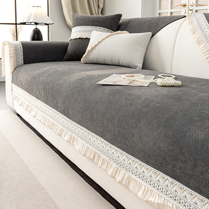 2025 Novi jastuk za sofu u krem stilu, univerzalni za sva godišnja doba, vrhunski jastuk za sjedenje, fiksna neklizajuća navlaka za sofu