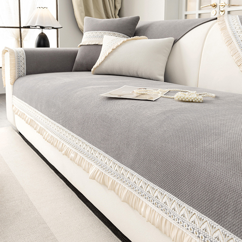 2025 Novi jastuk za sofu u krem stilu, univerzalni za sva godišnja doba, vrhunski jastuk za sjedenje, fiksna neklizajuća navlaka za sofu