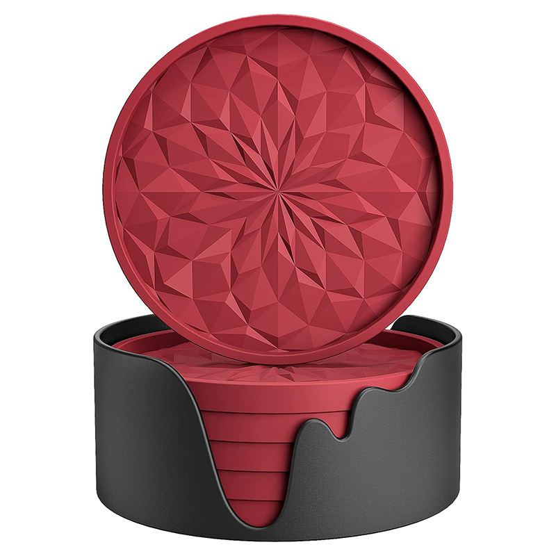 Piiriülesed uued silikoonist alusalused sobivad baasjoogi punase veini tassi alusalustega, paksendatud libisemiskindla teemant-nakkuva alusega