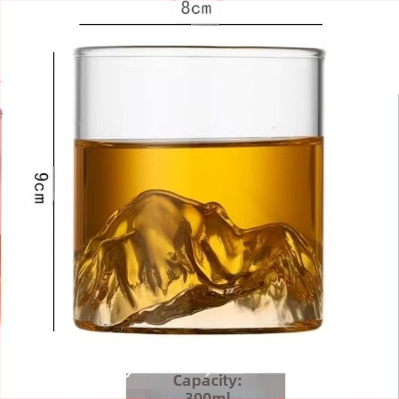 Kõrge boorsilikaatklaasist mägedele vaatamise tass, punase veini klaas, viski teetass, kvaliteetne majapidamise läbipaistev dekoratiivtass, kõrge temperatuurikindel tass