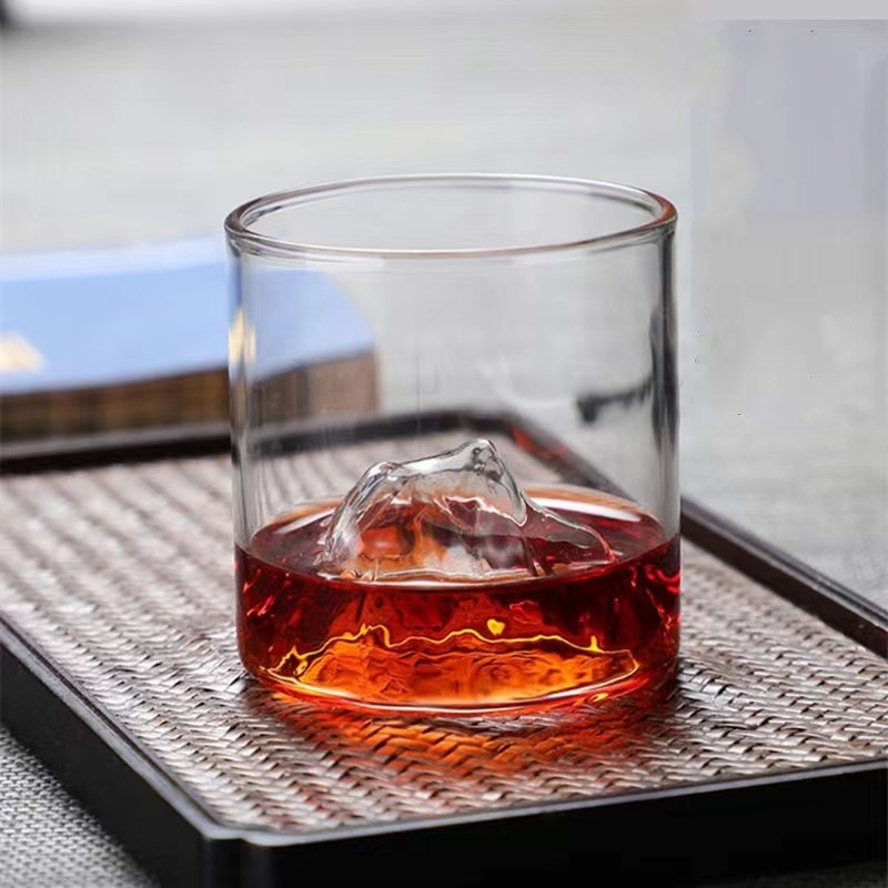 Magas boroszilikát üvegből készült hegyi kilátópohár, vörösboros pohár, whiskys teáspohár, kiváló minőségű háztartási átlátszó díszpohár, magas hőmérsékletnek ellenálló pohár
