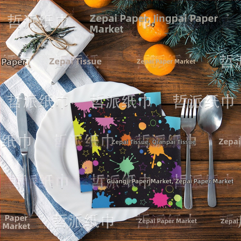 [На склад] Amazon Painted Pigments Creative Decoration Salvets for Children Birthday Party