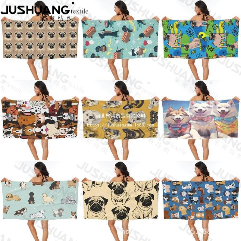 Suņu pludmales dvielis, vannas dvielis, vairumtirdzniecība, mikrošķiedras, digitālā druka, pārnēsājams, ātri žūstošs, absorbējošs, Amazon Hiptone Cross