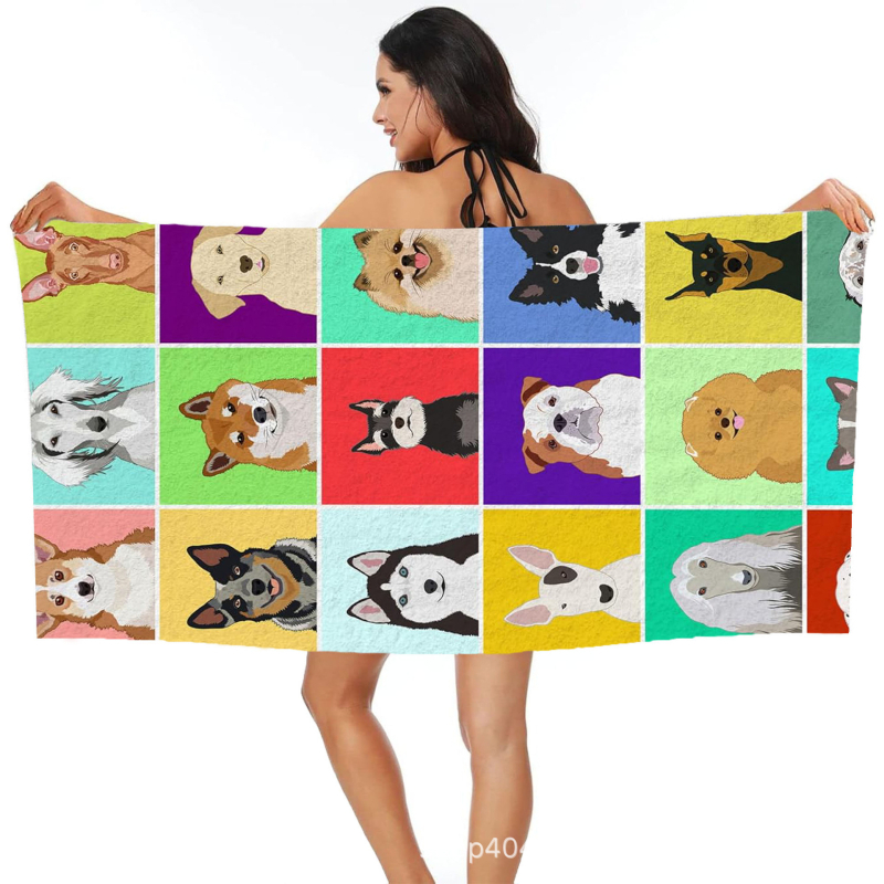 Koera rannarätik, vannirätik, hulgimüük, mikrokiust digitaaltrükk, kaasaskantav, kiiresti kuivav, imav, Amazon Hiptone Cross