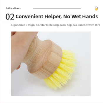 Koka birste, mazgāšanas panna, daudzfunkcionāla virtuvei, koka tīrīšanas birste, eļļas katlu birste, plīts birste, trauku bļodu birste, virtuves instrumenti