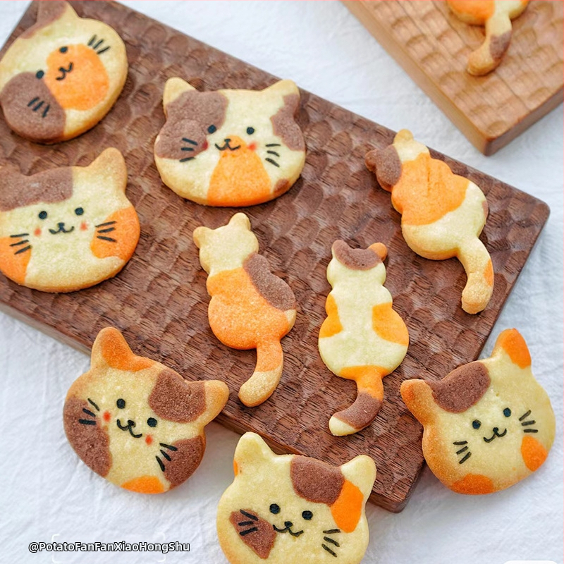 Трансгранична гореща форма за бисквитки от неръждаема стомана с котка, кръгла форма за бисквитки, мус, 9 части, печат „Направи си сам“, печене, Хелоуин