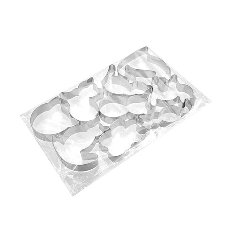 Karšto nerūdijančio plieno katės sausainių formelė, putėsių apvali forma, 9 dalys, „pasidaryk pats“ spausdinimo kepimo forma Helovinui