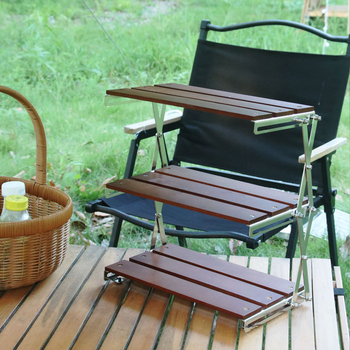 Tehase välistingimustes kasutatav telkimisriiul, multifunktsionaalne lauaarvutiga sissetõmmatav puidust hoiuriiul, lihtne moodne kolmekihiline kokkupandav hoiuriiul