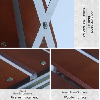 Tehase välistingimustes kasutatav telkimisriiul, multifunktsionaalne lauaarvutiga sissetõmmatav puidust hoiuriiul, lihtne moodne kolmekihiline kokkupandav hoiuriiul