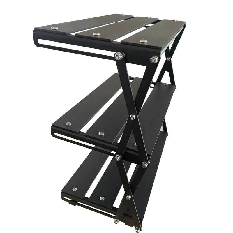 Tehase välistingimustes kasutatav telkimisriiul, multifunktsionaalne lauaarvutiga sissetõmmatav puidust hoiuriiul, lihtne moodne kolmekihiline kokkupandav hoiuriiul