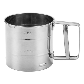 ✅ Επιχρυσωμένο ανοξείδωτο ατσάλι ημιαυτόματο φίλτρο ζάχαρης σε σκόνη, χειροκίνητα πιεσμένο κύπελλο, διαχωριστής σκόνης κέικ, κόσκινο αλευριού