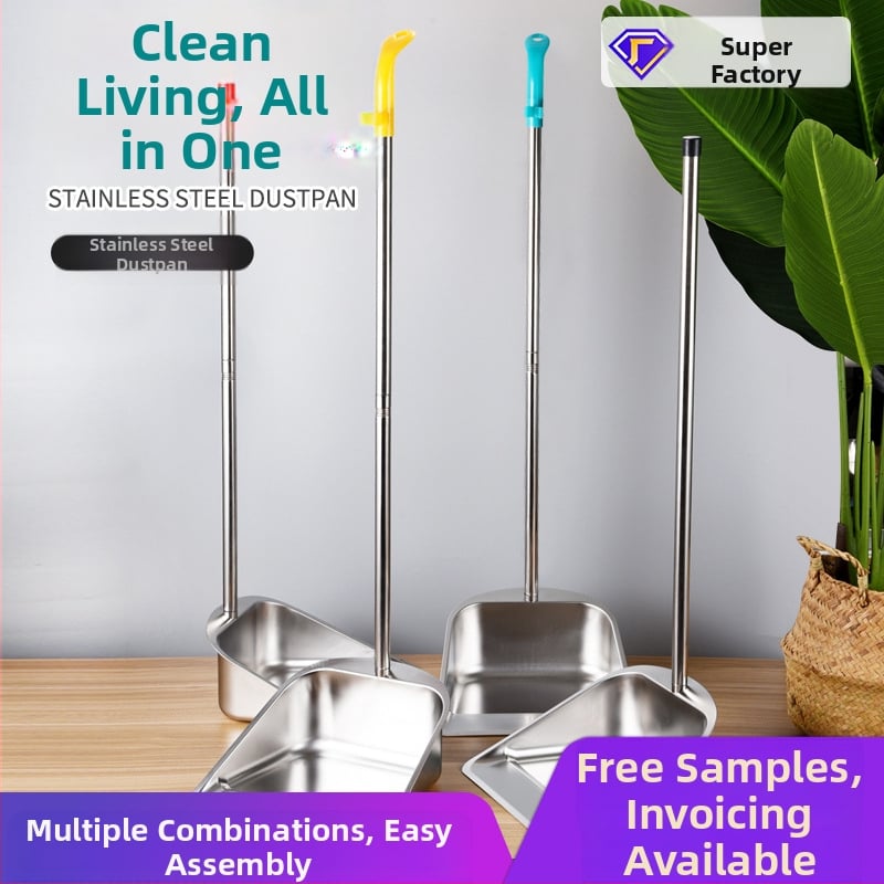 Jauns nerūsējošā tērauda atkritumu liekšķere, sabiezināts atkritumu spainis, mājsaimniecības āra tīrīšanas spainis, atkritumu lāpsta, ceļu tīrīšanas rīks, spainis