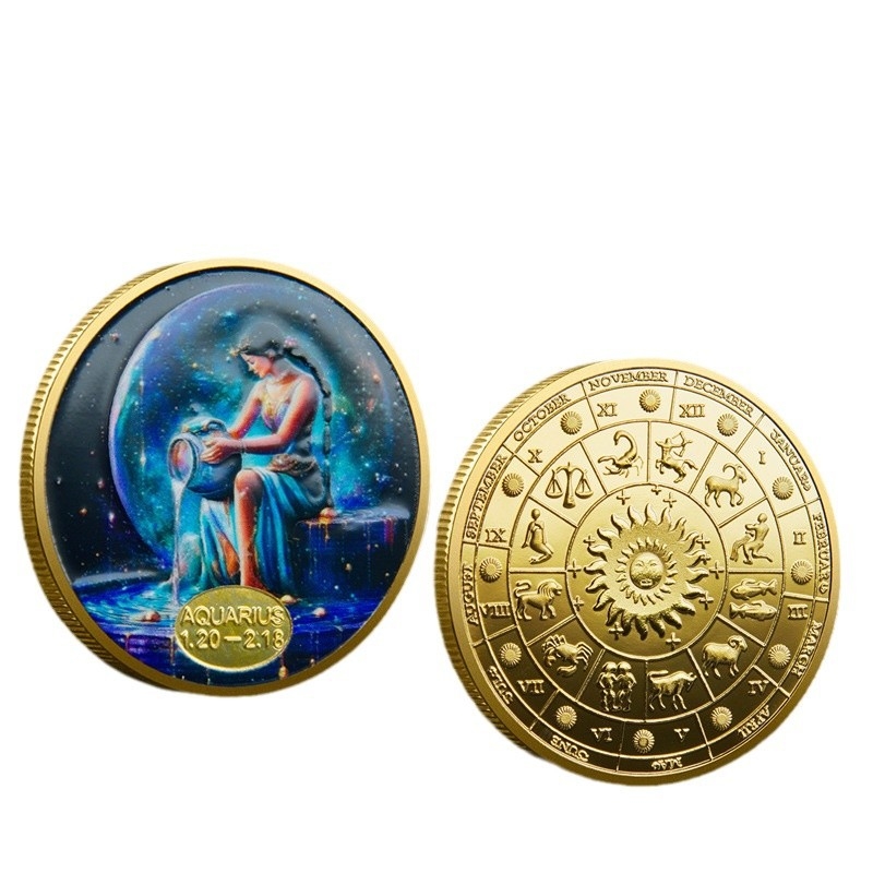 Дванадесет съзвездия възпоменателни монети външна търговия метал цветен релеф възпоменателни медали съзвездие колекция монети трансгранични доставчици