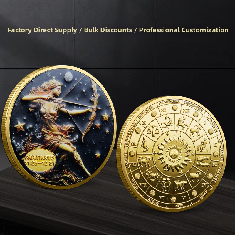 Дванадесет съзвездия възпоменателни монети външна търговия метал цветен релеф възпоменателни медали съзвездие колекция монети трансгранични доставчици