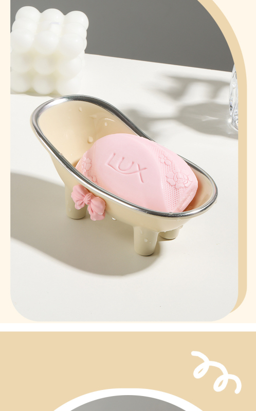 Δημιουργικό, κομψό, προσβάσιμο πολυτελές, απλό στυλ, σαπουνοκιβώτιο με φιόγκο, χαριτωμένο σαπουνοκιβώτιο μπανιέρας