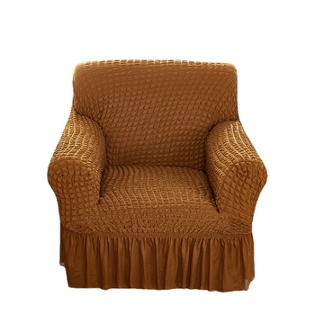 Amazon Едноцветен еластичен калъф за диван с двоен балон, пола, калъф за диван с балончета, хол, спалня, калъф за диван