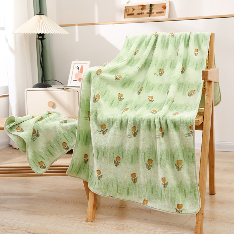 Uus Tulip Coral Fleece trükitud rätik, vannirätikuülikond, vett imav, kuivadele juustele, piiriülene kingitus internetikuulsusele