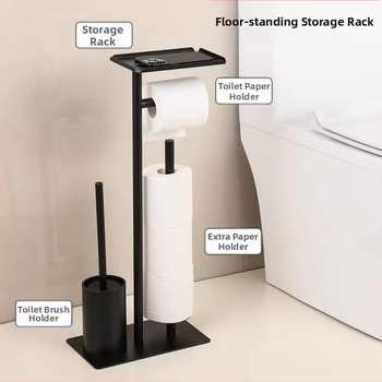 Tarpvalstybinis tualetinio popieriaus laikiklis su tualetinio popieriaus laikymo lentynėle, skirta tualetiniam šepetėliui, ritininio popieriaus laikikliu, skirtas užsienio prekybai