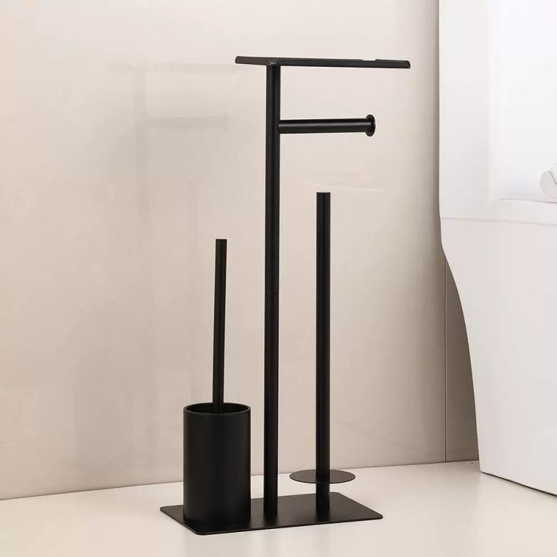 Tarpvalstybinis tualetinio popieriaus laikiklis su tualetinio popieriaus laikymo lentynėle, skirta tualetiniam šepetėliui, ritininio popieriaus laikikliu, skirtas užsienio prekybai