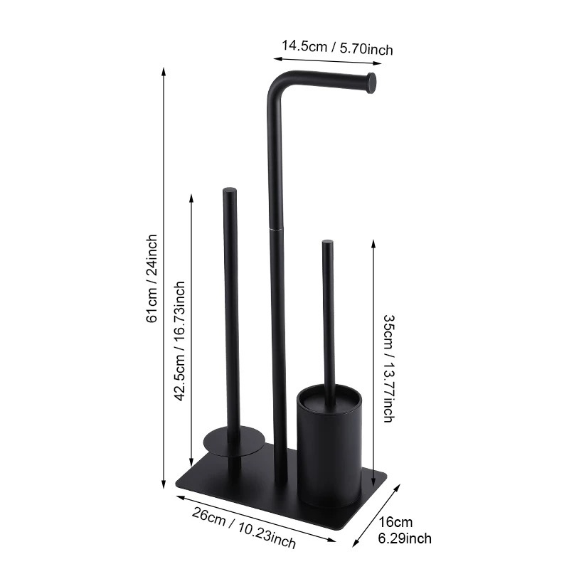 Tarpvalstybinis tualetinio popieriaus laikiklis su tualetinio popieriaus laikymo lentynėle, skirta tualetiniam šepetėliui, ritininio popieriaus laikikliu, skirtas užsienio prekybai