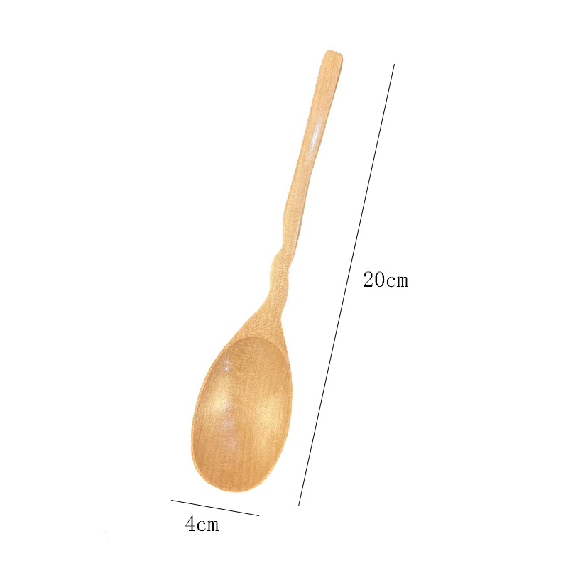 Kūrybingos banguotos šakutės, šaukštų rinkinys, medinis ilga rankena, šaukštas, medinis šaukštas, medinė šakutė, nešiojamas, medžio masyvo sriubos šaukštas, ryžių šaukštas