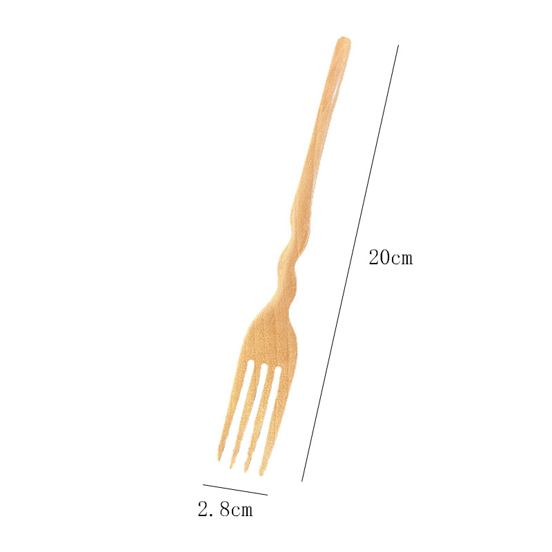 Kūrybingos banguotos šakutės, šaukštų rinkinys, medinis ilga rankena, šaukštas, medinis šaukštas, medinė šakutė, nešiojamas, medžio masyvo sriubos šaukštas, ryžių šaukštas