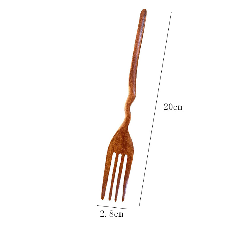Kūrybingos banguotos šakutės, šaukštų rinkinys, medinis ilga rankena, šaukštas, medinis šaukštas, medinė šakutė, nešiojamas, medžio masyvo sriubos šaukštas, ryžių šaukštas